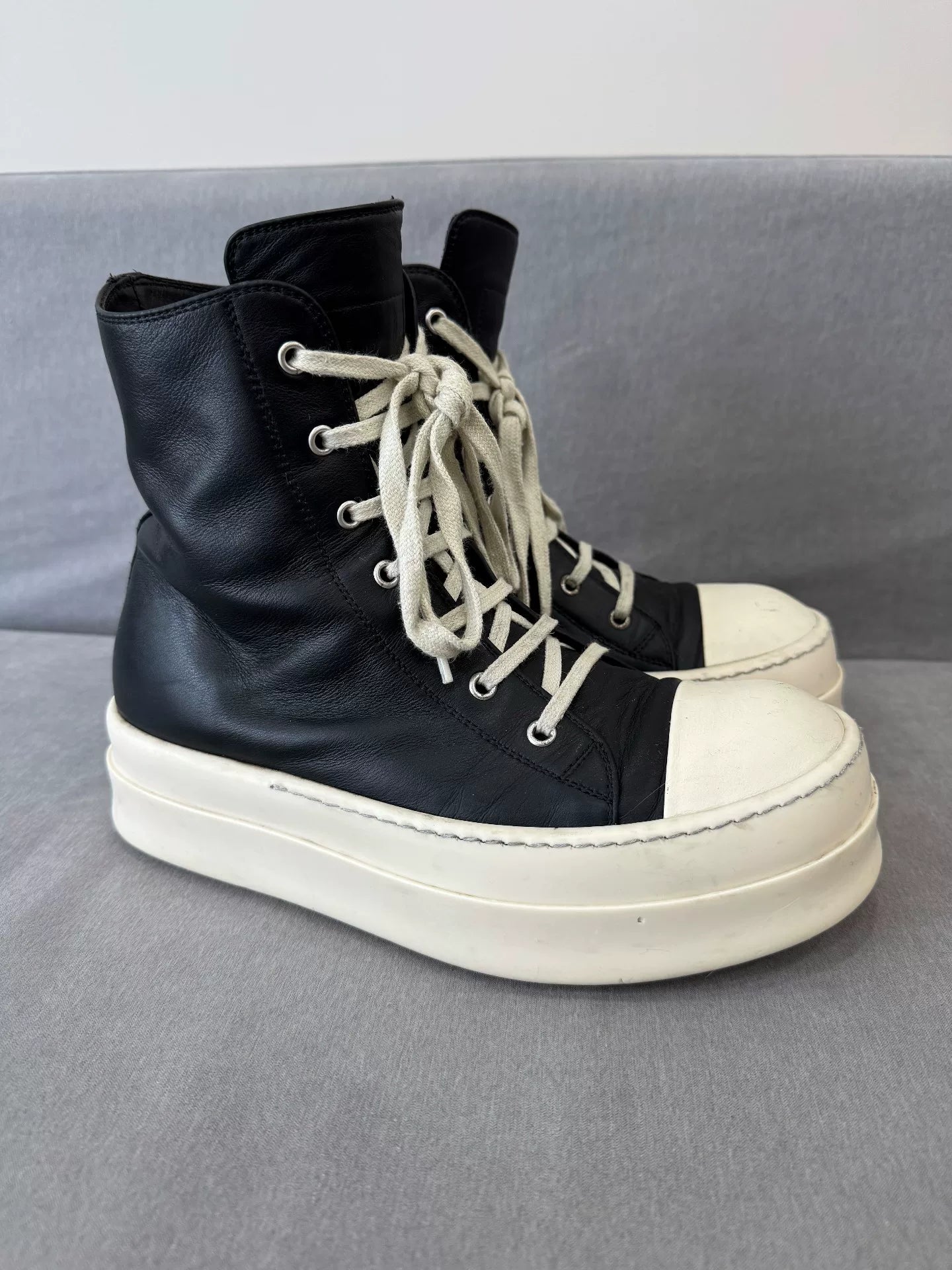 Rick Owens Thick Sole High Top Sneakers