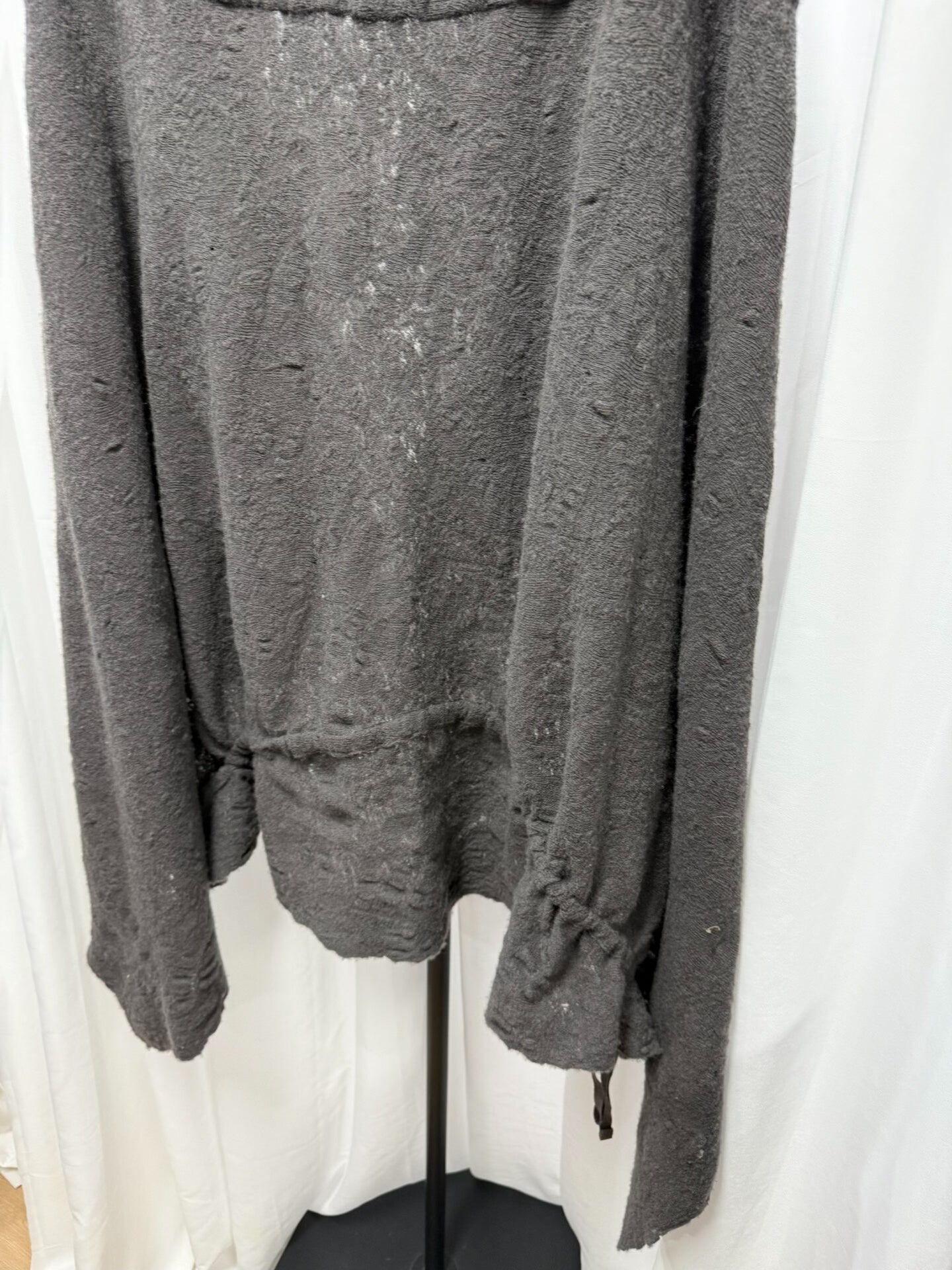 stylish gray wool cape with drawstring