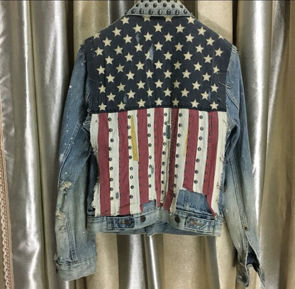 Vintage RRL Denim Supply Flag Patch Jacket