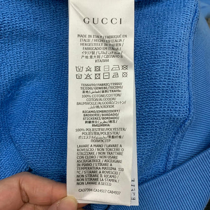 gucci blue logo hoodie with drawstrings