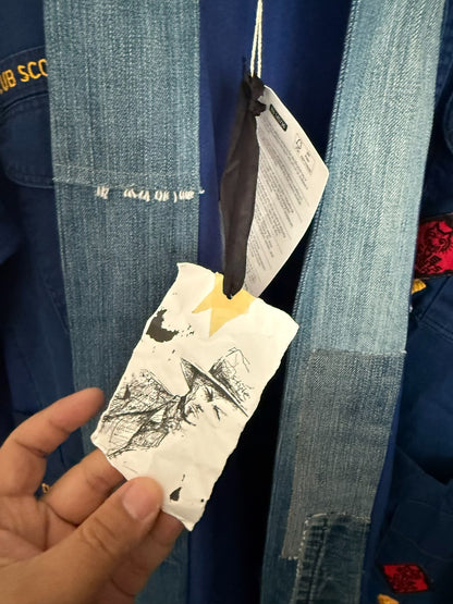 grega lauren blue patchwork robe