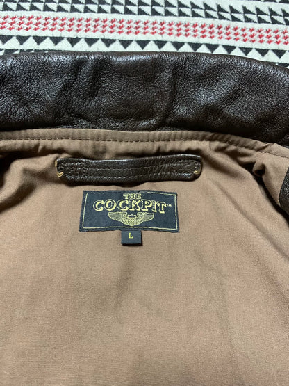 vintage black goat leather jacket by cockpit