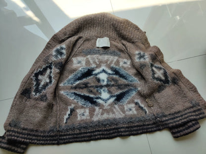 hand-knit barnstormers cardigan with eagle design