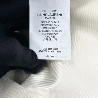 Saint Laurent White Teddy Bomber Jacket