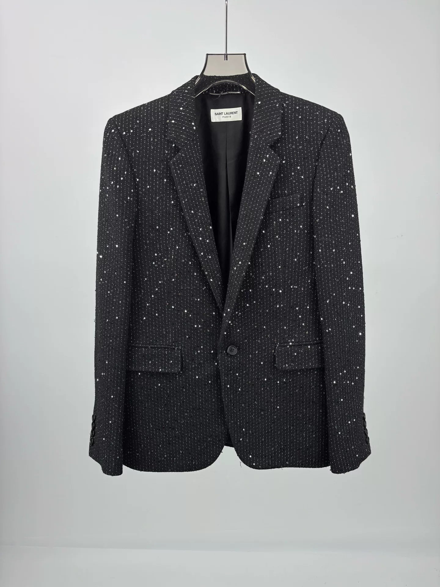 Saint Laurent Black Sequin Blazer
