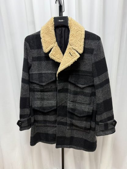 wool coat with faux fur collar