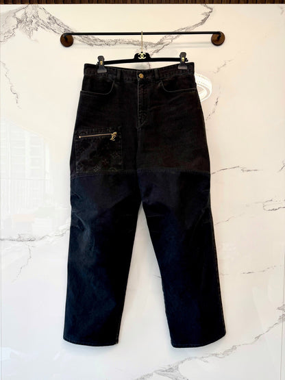 Louis Vuitton Black Wide-Leg Denim Pants