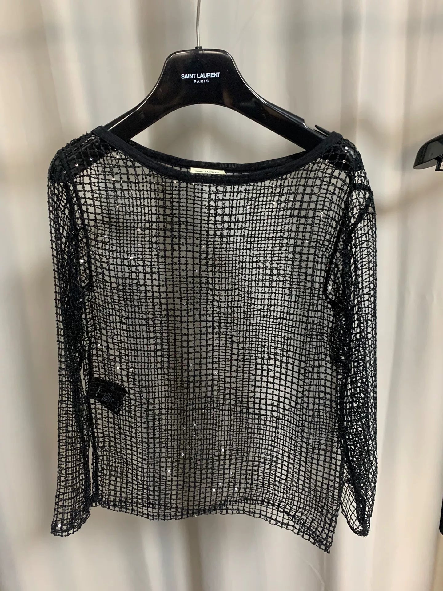 Saint Laurent 2015FW Sequin Mesh Top