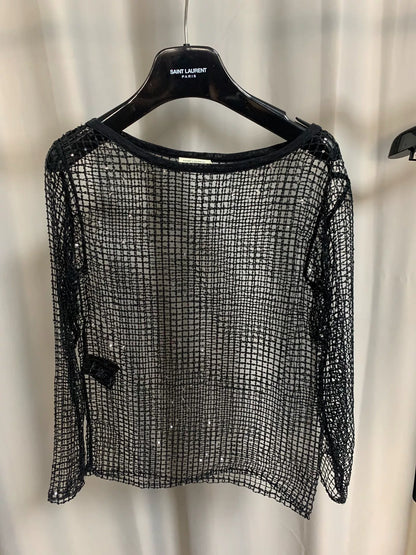 Saint Laurent 2015FW Sequin Mesh Top