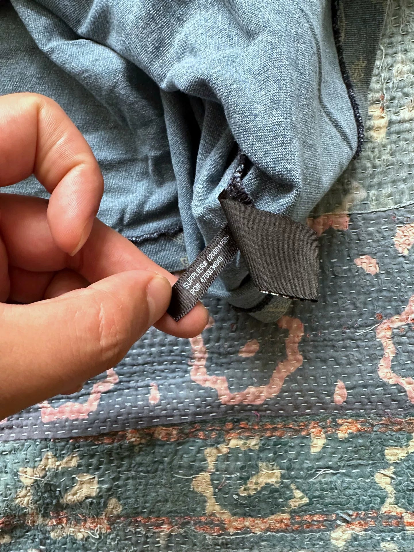 rrl indigo dyed paisley long sleeve tee