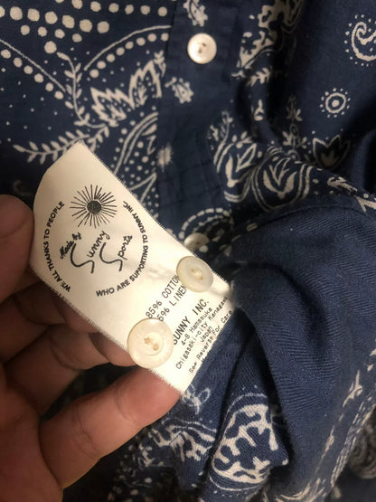 vintage indigo paisley print shirt