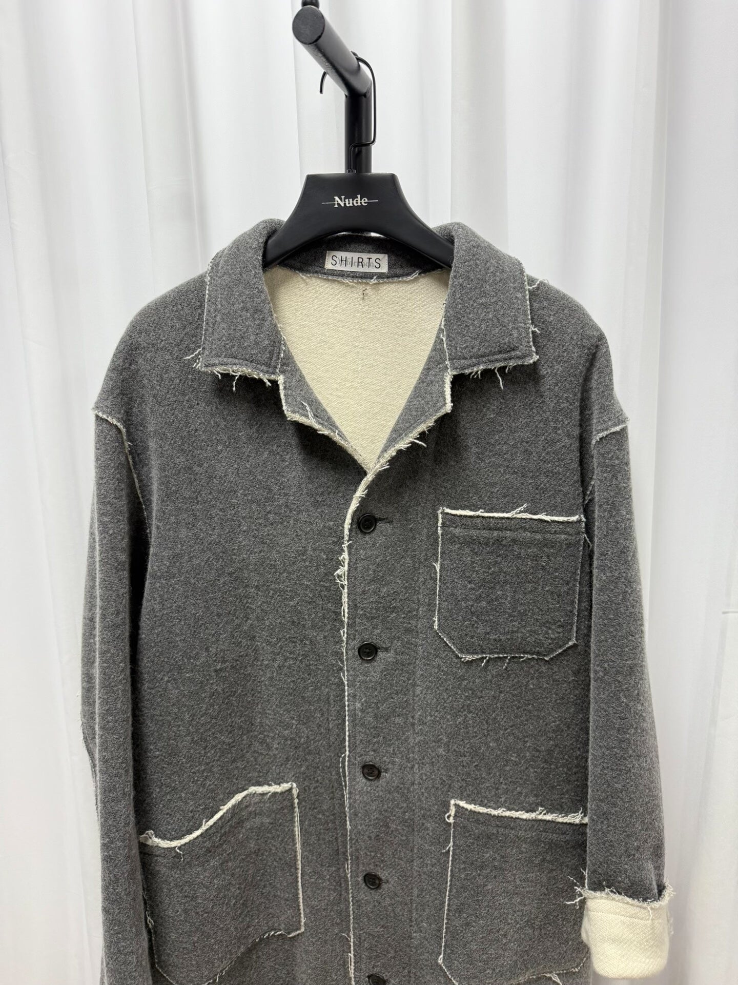 y's for men wool coat with color blocking