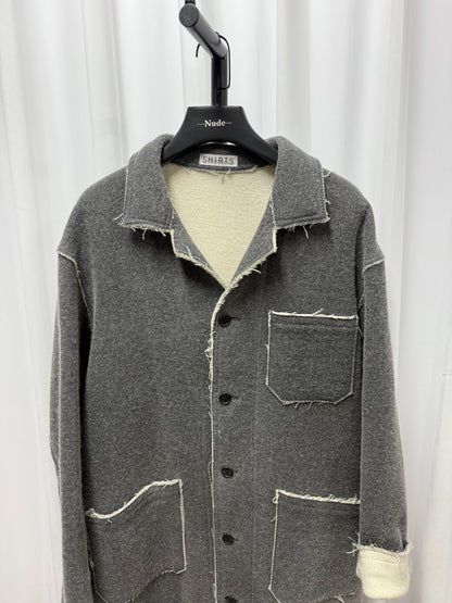 y's for men wool coat with color blocking