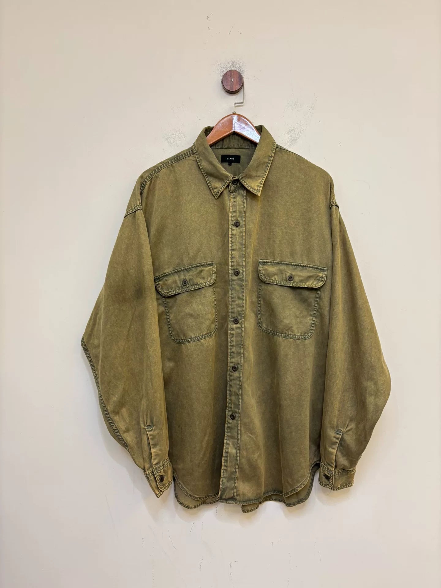 Beams 25SS Acetate Washed Shirt