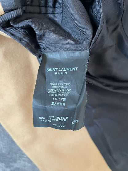 Saint Laurent Beige Coat w/ Black Collar