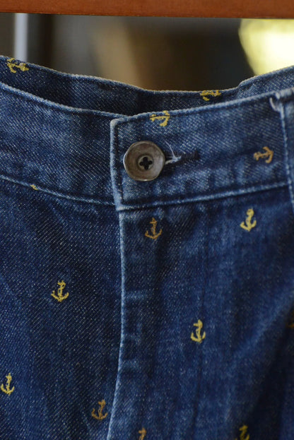 Kapital Embroidered Anchor Denim Shorts