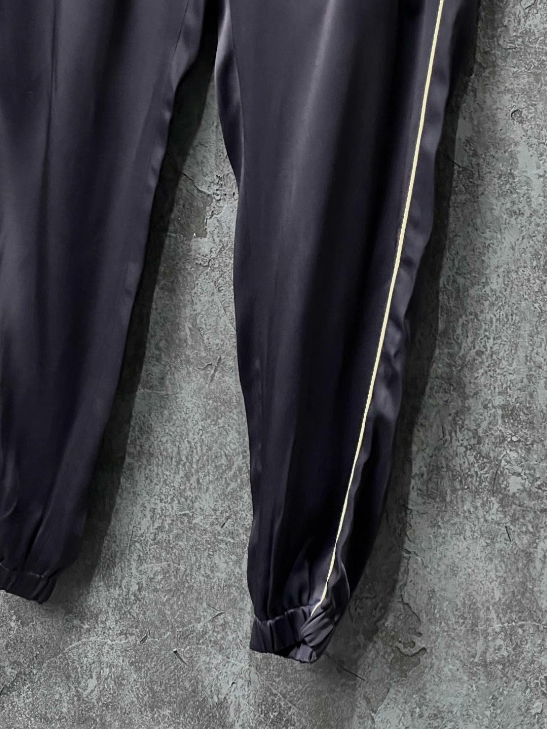 Saint Laurent Black Striped Drawstring Pants