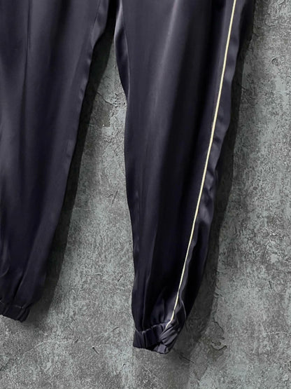 Saint Laurent Black Striped Drawstring Pants