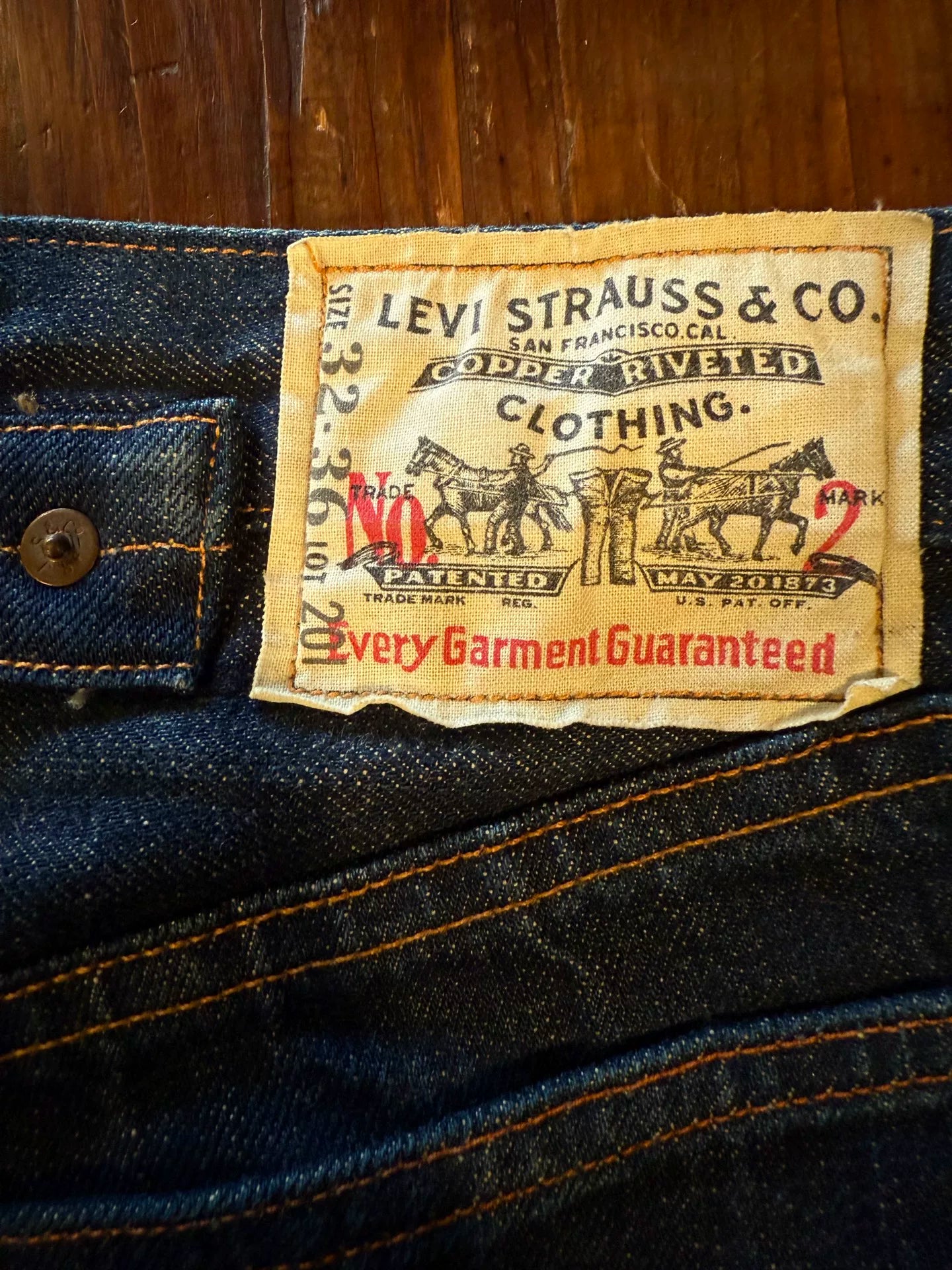LVC 201 555 Factory Copper Button Selvedge