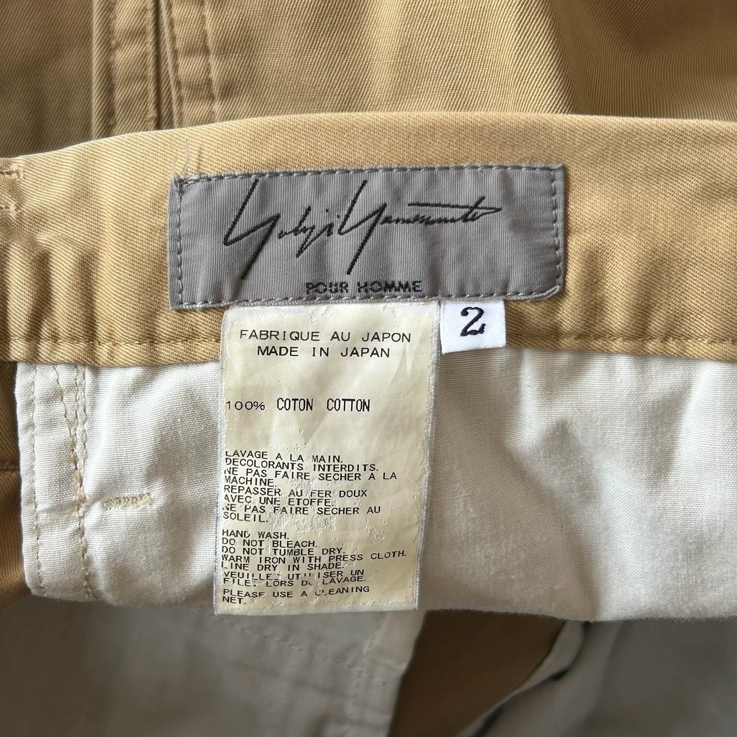 Yohji Yamamoto Cotton Trousers Zip Pocket