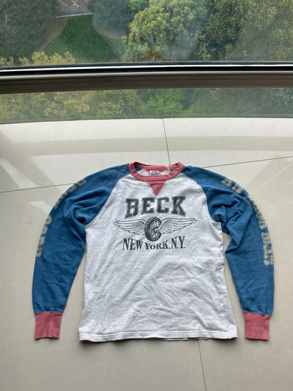 multi-colored long sleeve graphic sweatshirt