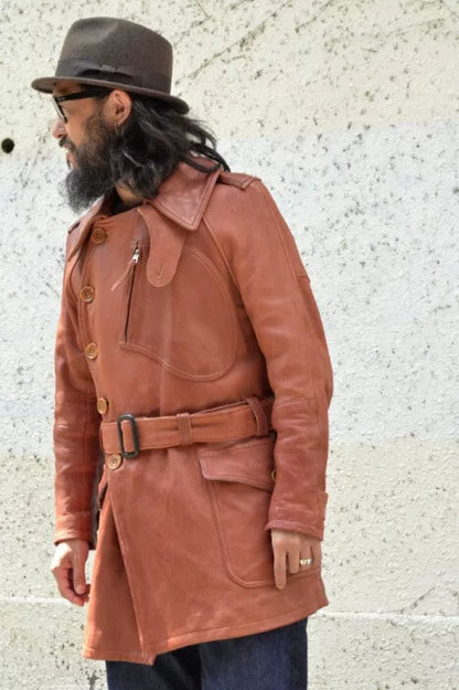 rustic red aviator coat by freewheelers