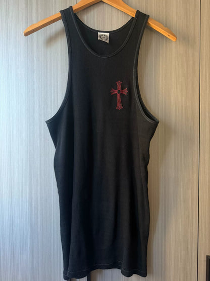 Chrome Hearts Black Red Cross Tank Top