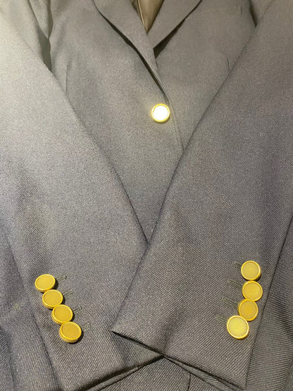 Saint Laurent SLP Wool Gold Button Blazer 48