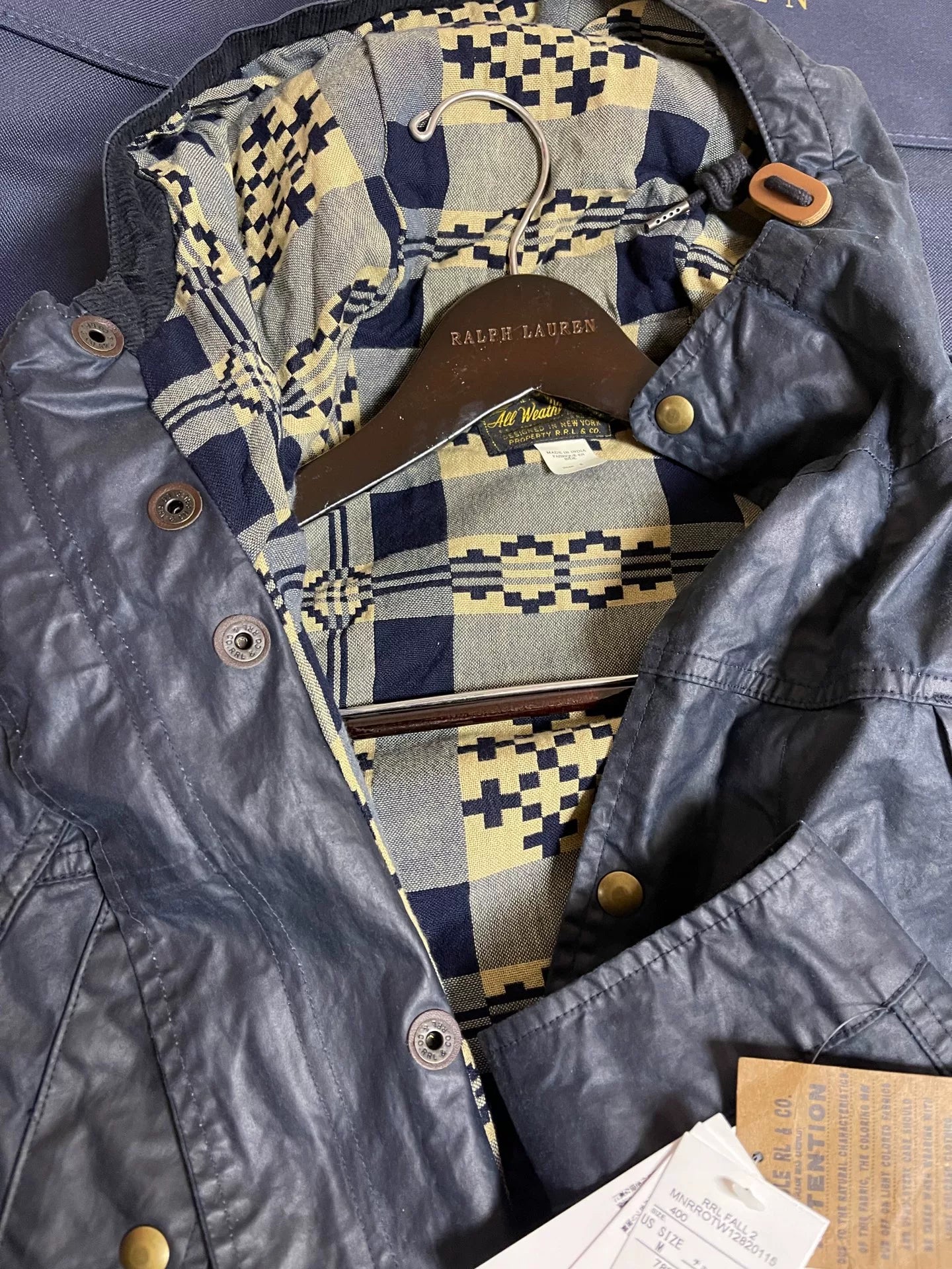 RRL  Vintage Waxed Hooded Jacket