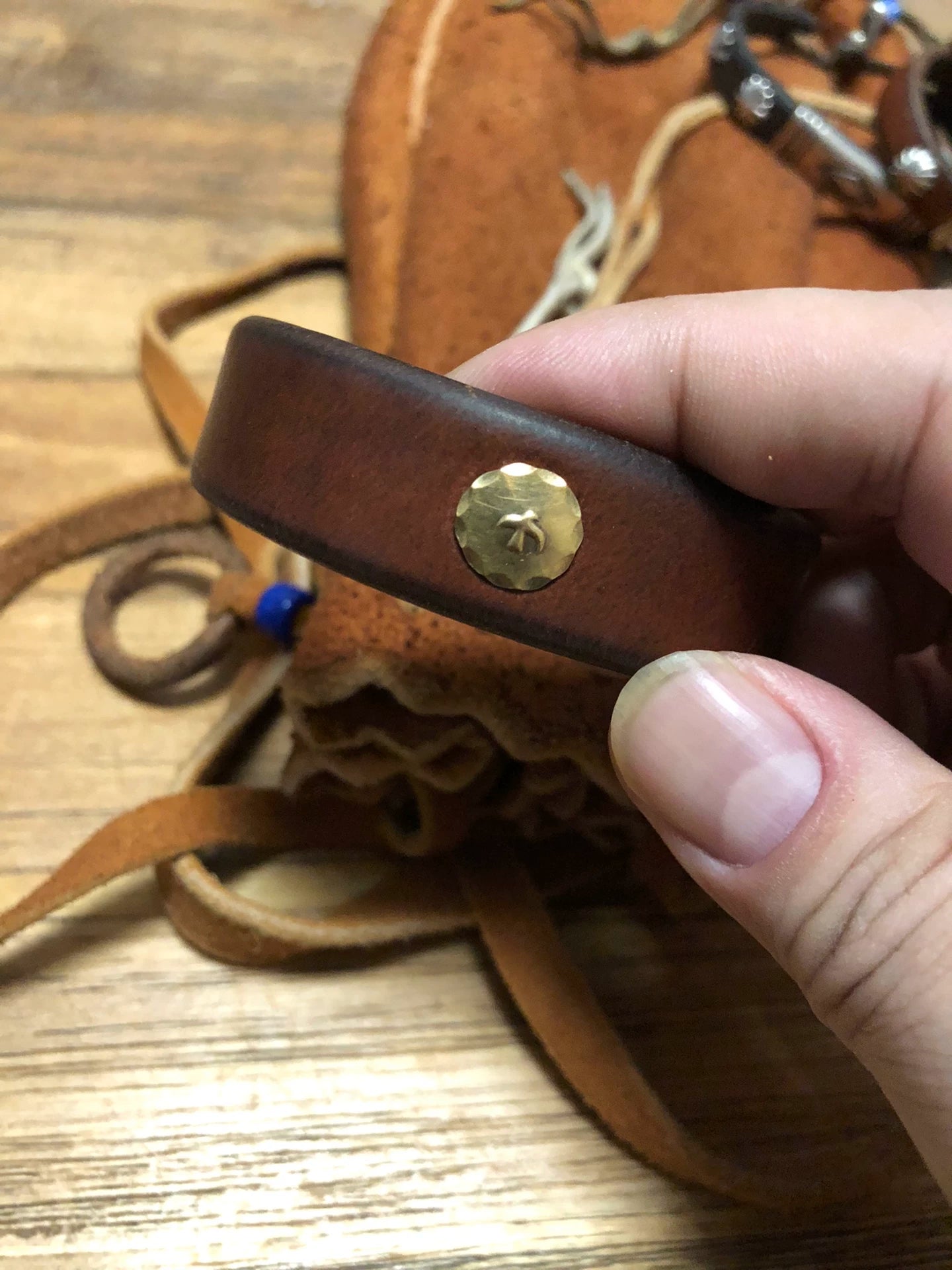 18k Gold-Plated Leather Bracelet by Goros