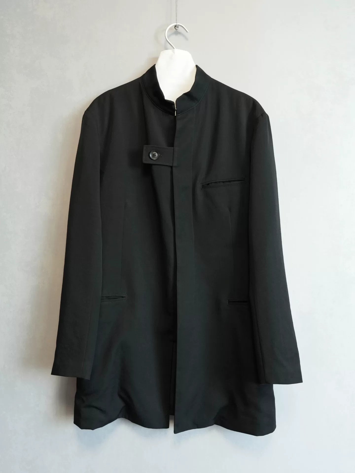 yohji yamamoto wool jacket with hidden buttons
