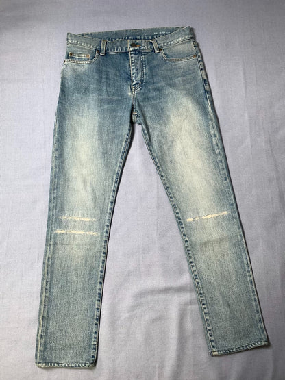 Saint Laurent Distressed Skinny Jeans