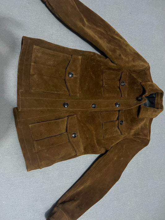 Suede Leather Four-Pocket Hunting Jacket
