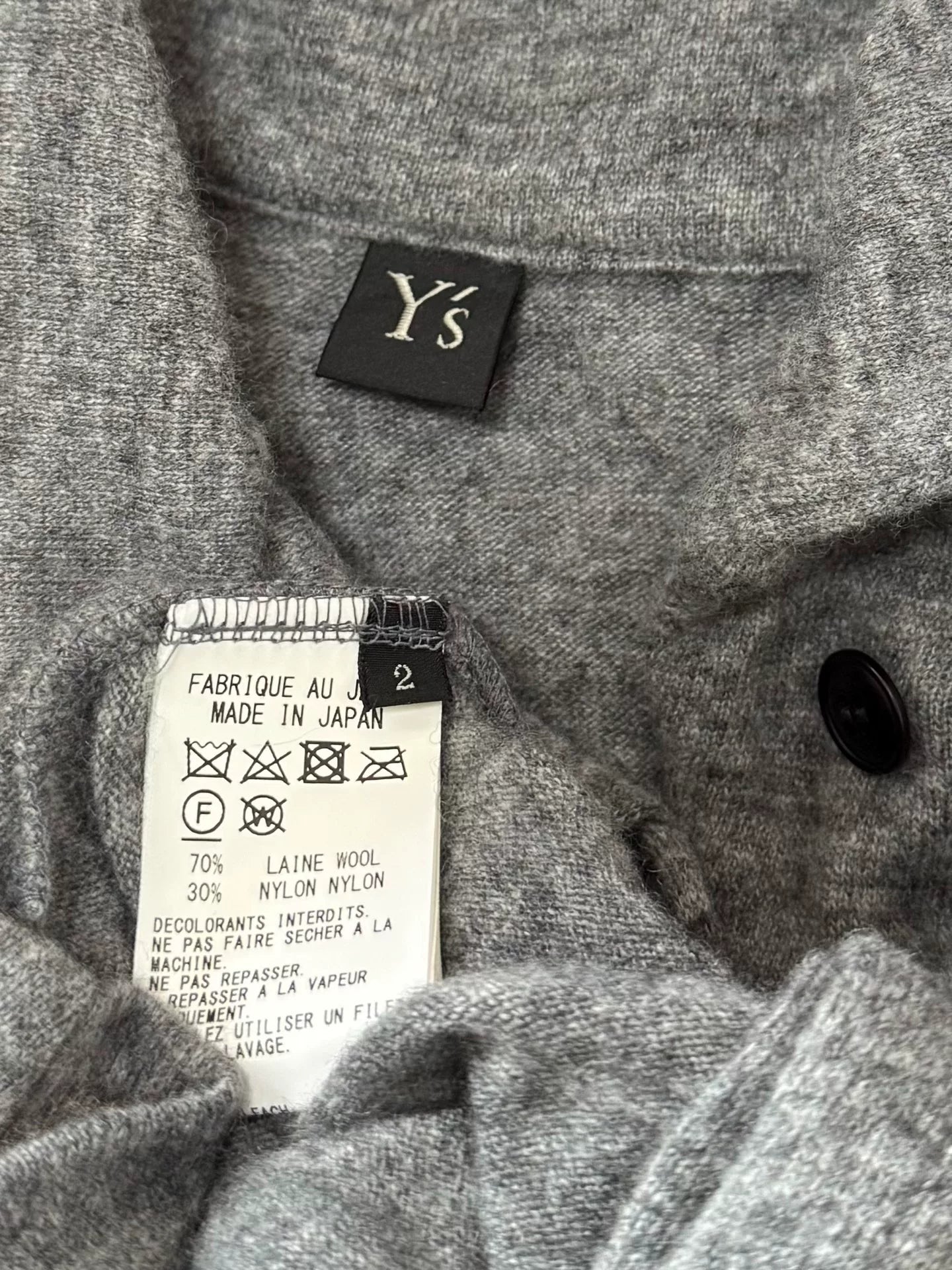 Yohji Yamamoto Chinese Wool Cardigan
