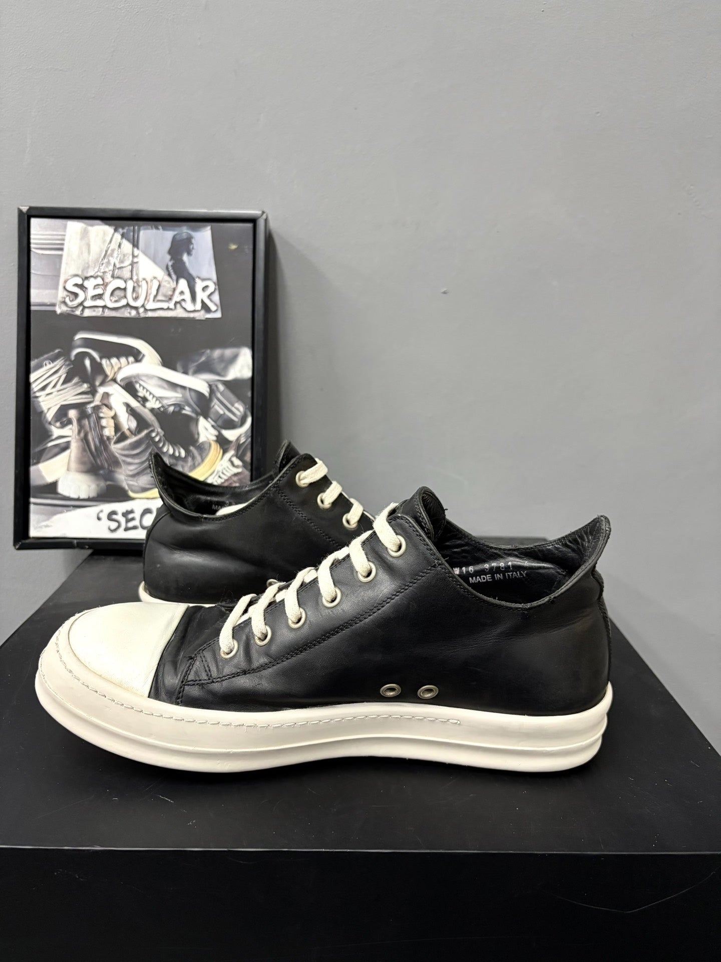 Rick Owens 16SS Men's Black White Low-Top
