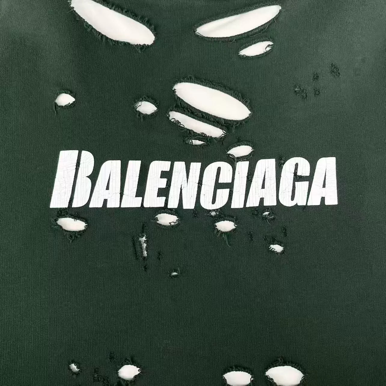 distressed balenciaga hoodie with logo