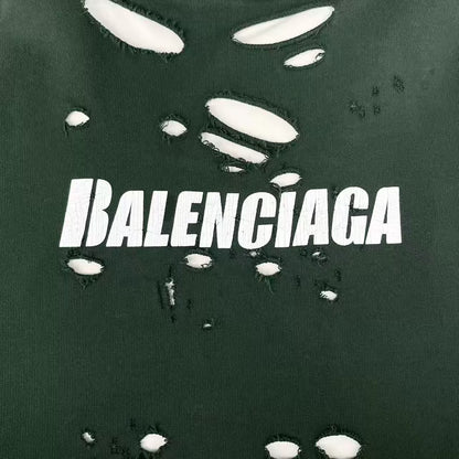 distressed balenciaga hoodie with logo
