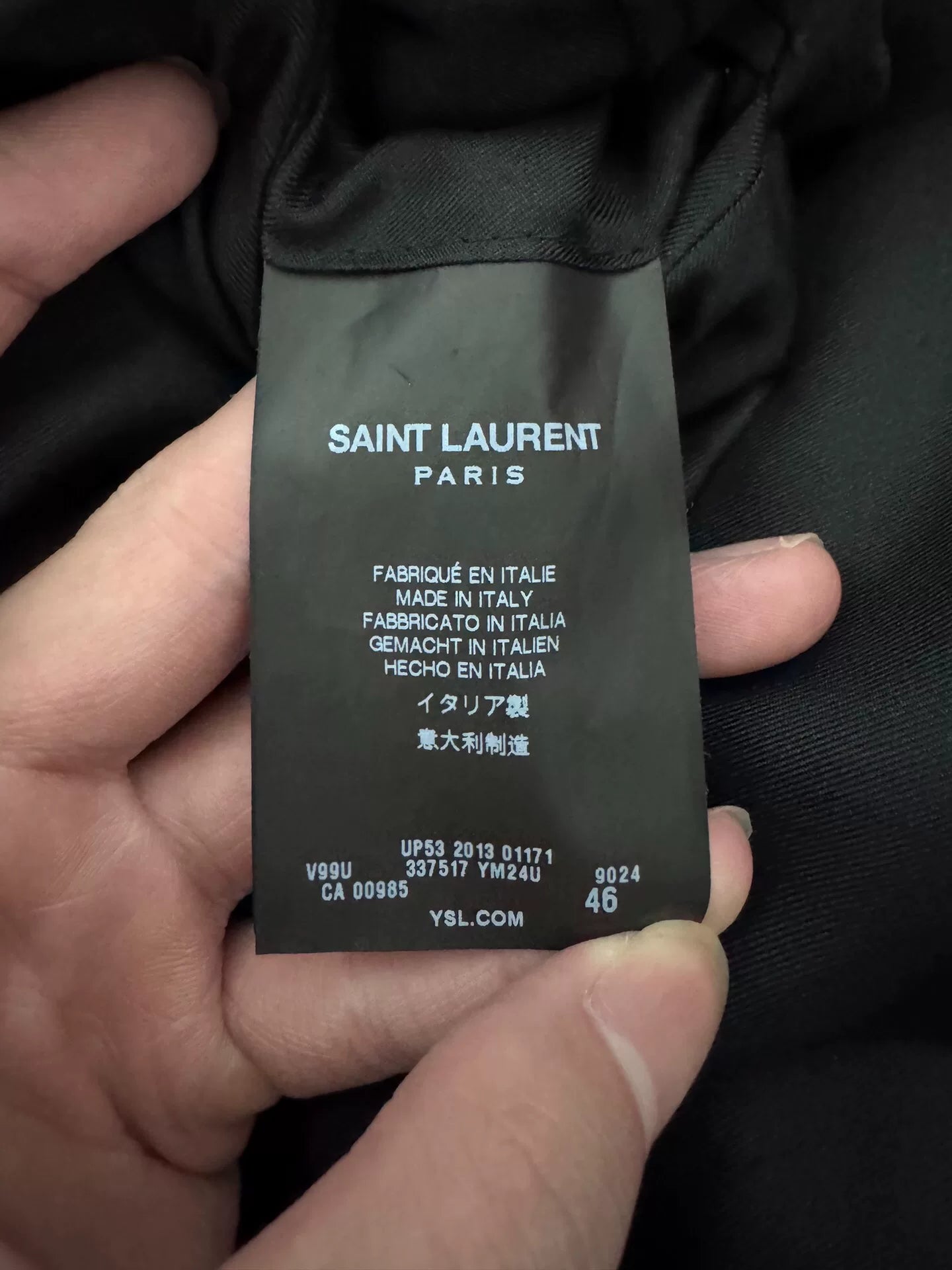 Saint Laurent 14SS Houndstooth Leather Lapel Blazer