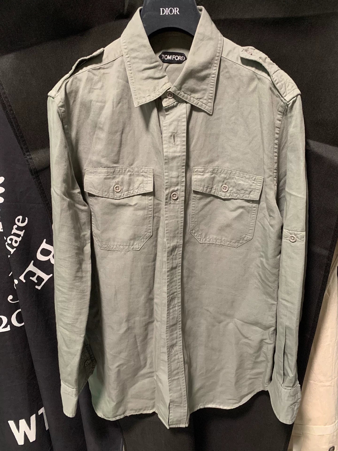 tom ford military style classic shirt size 39