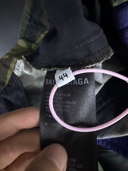 Balenciaga Camouflage Panel Blue Pants