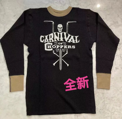 FREEWHEELERS Skull Motorcycle Waffle T-shirt