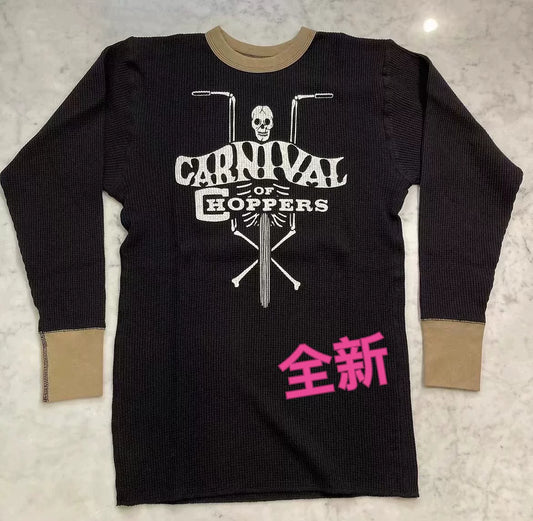 FREEWHEELERS Skull Motorcycle Waffle T-shirt