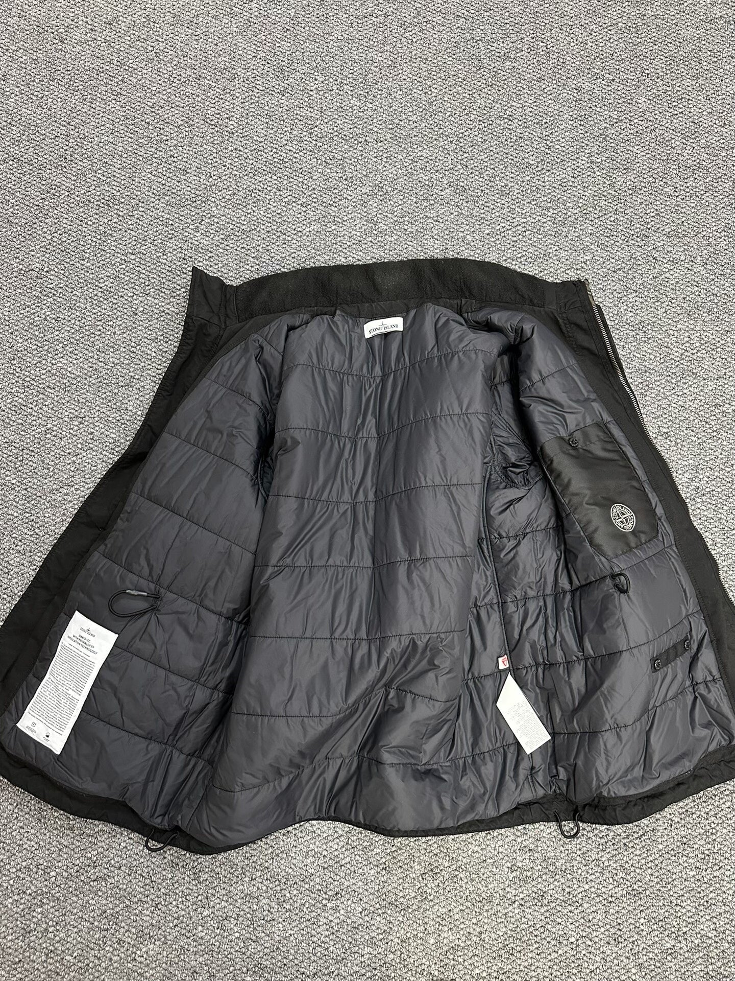 stone island black cotton jacket for men