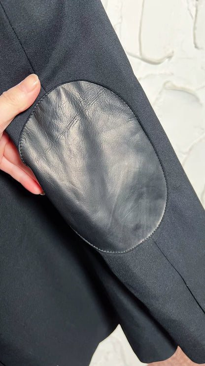 Saint Laurent Men's Leather Elbow Blazer