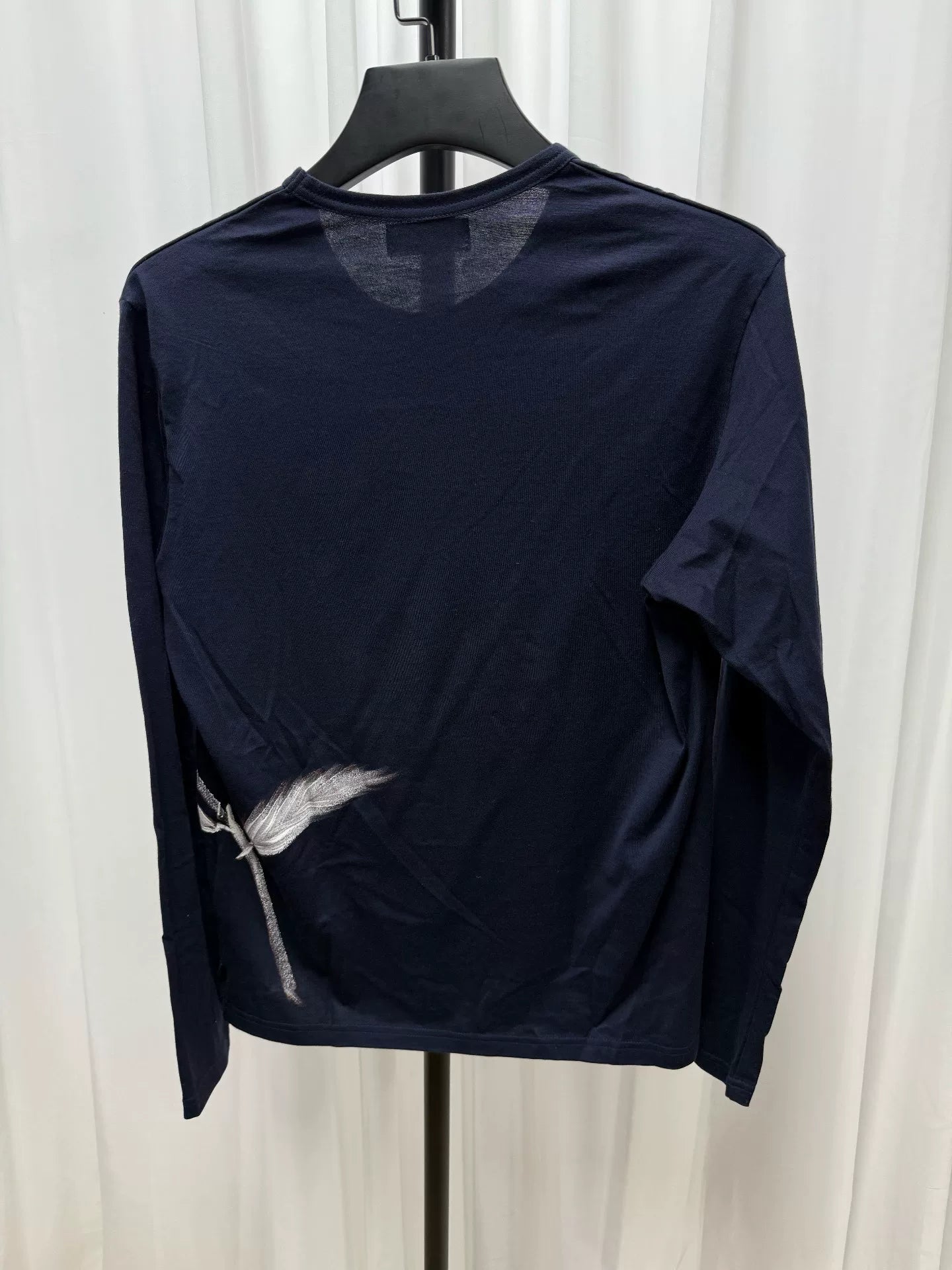 yohji yamamoto men's painted flower long sleeve shirt