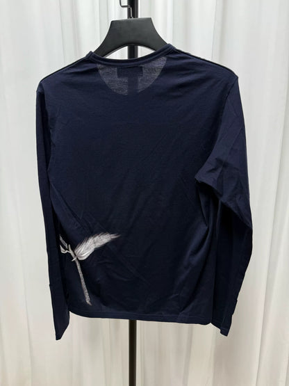 yohji yamamoto men's painted flower long sleeve shirt