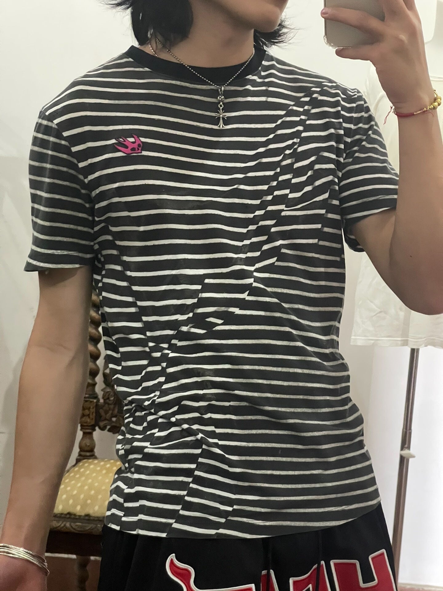 Alexander McQueen Short Sleeve Striped Top