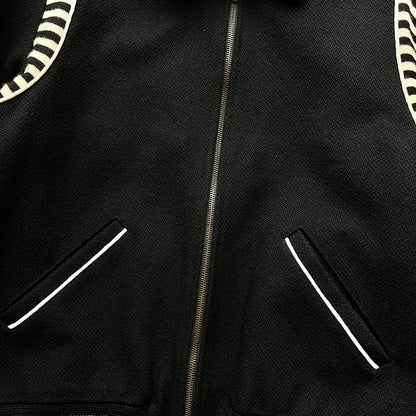 Saint Laurent Striped Zip Baseball Jacket