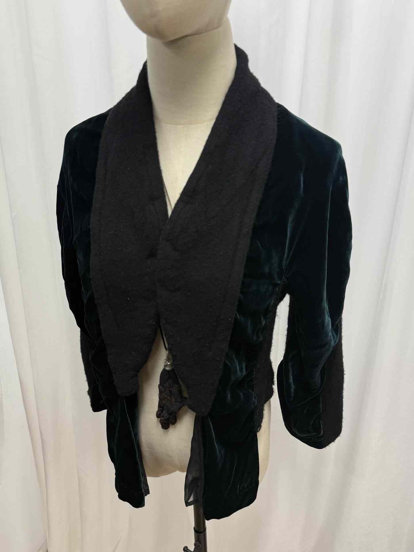 Comme des Garçons Dark Green Velvet Cape Jacket