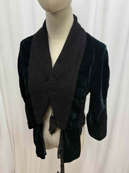 Comme des Garçons Dark Green Velvet Cape Jacket